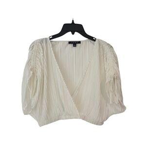 FORE Women's Whit‎ Short Sleeve Pleated Blouse